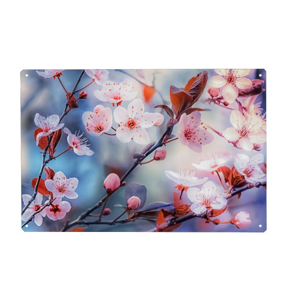 Holzbild "Plum sakura" artboxONE - Natur,Floral,Essen & Trinken / Obst & Gemüse