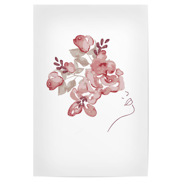 Poster 30x20 cm "Girl with Flower Wreath" artboxONE - Floral,Abstrakt,Menschen