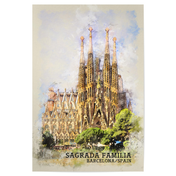 Poster "Sagrada Familia Sketch" artboxONE - Städte,Reise,Architektur,Städte / Barcelona