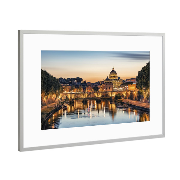 Poster mit Rahmen Silber "Rome in the evening" artboxONE - Städte,Reise,Architektur,Reise / Länder,Städte / Rom