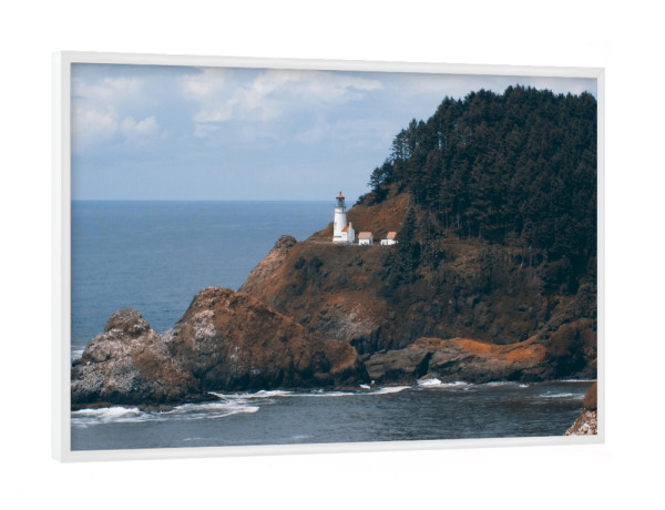 Poster mit weißem Rahmen "Heceta Head Lighthouse, OR" artboxONE - Reise,Architektur,Reise / Strand und Meer,Reise / Länder