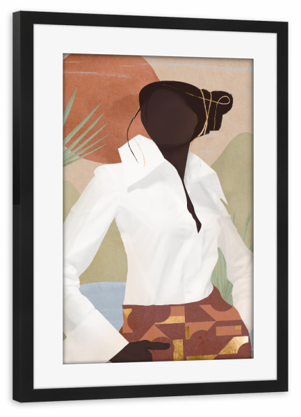 Poster mit Rahmen schwarz "SHE Woman B" artboxONE - Menschen - Woman,Flat,Female,Frau,Boho,Abstract,Abstrakt