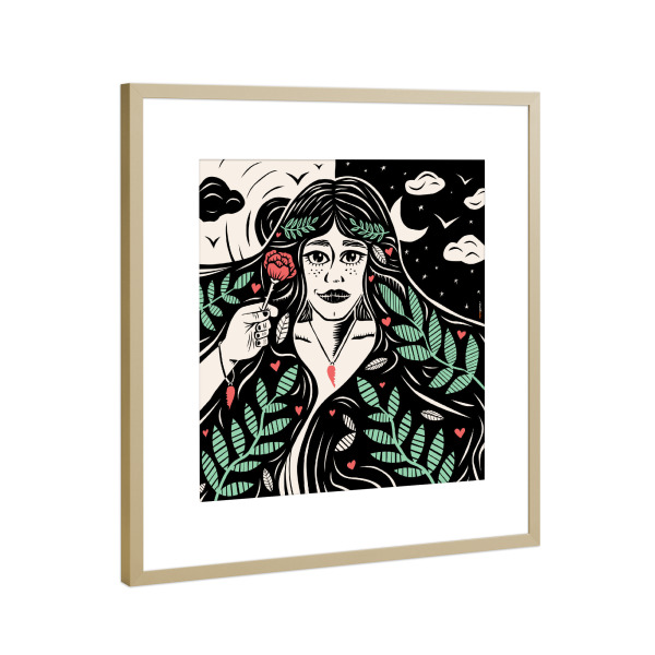 Poster mit Rahmen Gold "All My Loving" artboxONE - Natur,Menschen,Liebe