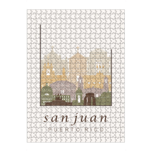 Puzzle Ravensburger "San Juan skyline rustic" artboxONE - Städte,Reise,Architektur,Kartografie