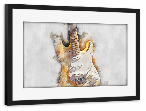 Poster mit Rahmen schwarz "Electric guitar 2 (matart)" artboxONE - Musik