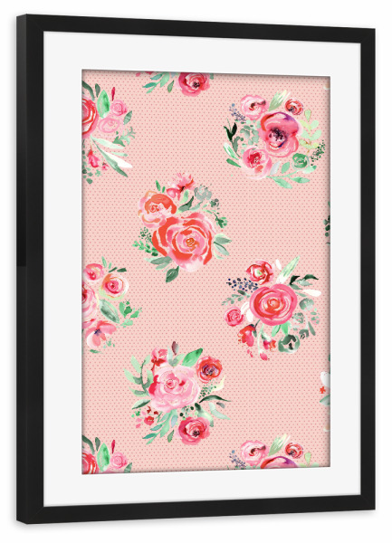 Poster mit Rahmen schwarz "Sweet Romantic Roses Bouquets" artboxONE - Natur,Floral,Für Mama