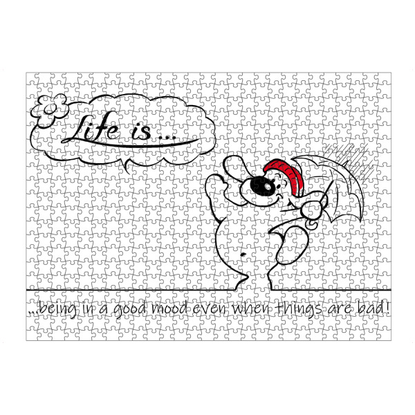 Puzzle Ravensburger "Life is... good mood" artboxONE - Typografie,Tiere,Comic,Lustig
