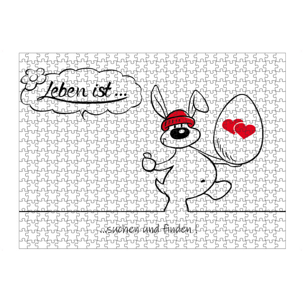 Puzzle Ravensburger "Leben ist... suchen und finden" artboxONE - Typografie,Tiere,Comic,Lustig