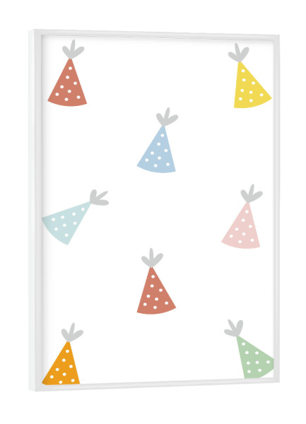 Poster mit weißem Rahmen "Partyhüte" artboxONE - Für Kinder,Lustig