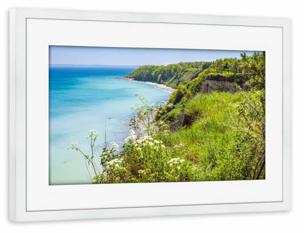 Poster mit Rahmen weiß "Küste bei Kap Arkona" artboxONE - Natur,Reise,Reise / Strand und Meer