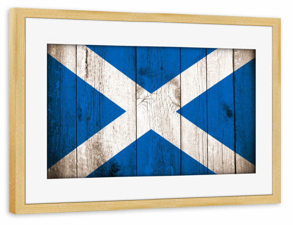 Poster mit Rahmen kiefer "Scotland Vintage Flag" artboxONE - Reise,Reise / Länder,Buchstaben / S