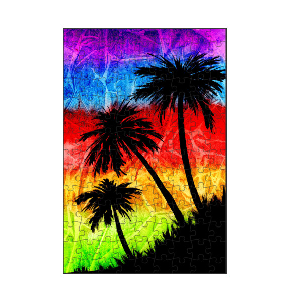 artboxONE Puzzle "Regenbogen Palmen Schatten" artboxONE - Natur,Abstrakt