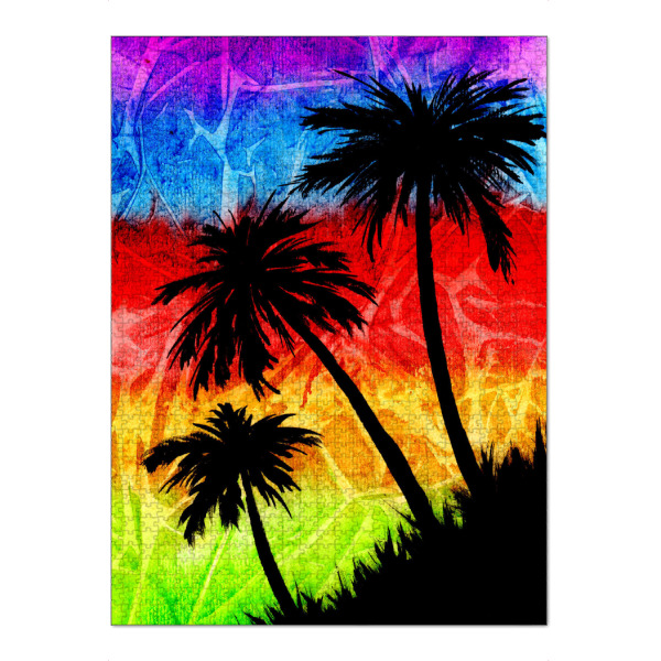 Puzzle Ravensburger "Regenbogen Palmen Schatten" artboxONE - Natur,Abstrakt