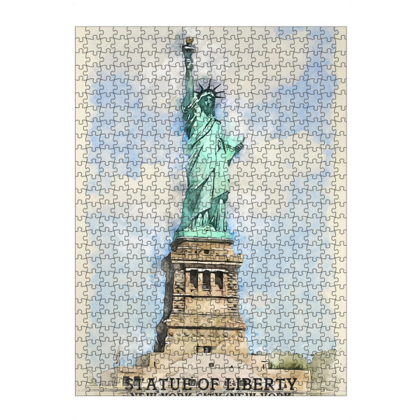 Puzzle Ravensburger "Freiheitsstatue Sketch" artboxONE - Architektur