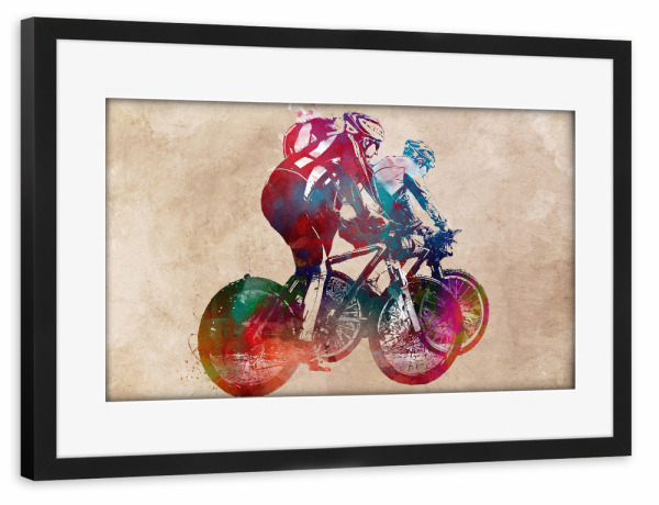 Poster mit Rahmen schwarz "Two cyclists" artboxONE - Sport,Sport / Motivation