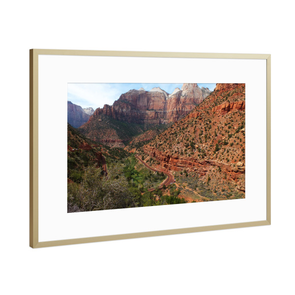 Poster mit Rahmen Gold "Zion Nationalpark, Utah" artboxONE - Reise,Reise / Länder