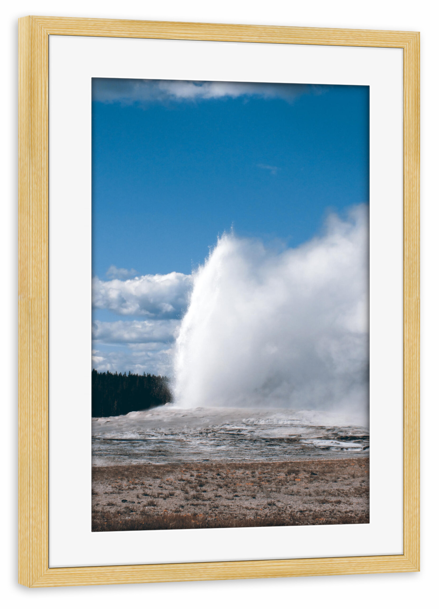 Poster mit Rahmen kiefer "Old Faithful Geyser" artboxONE - Natur,Reise,Reise / Länder