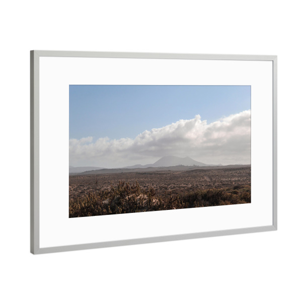 Poster mit Rahmen Silber "Lanzarote vulcano" artboxONE - Natur,Reise,Reise / Länder - Sanddunes,Desert,Sand,Vulcano,Wüste,Vulkan,Natur,Nature