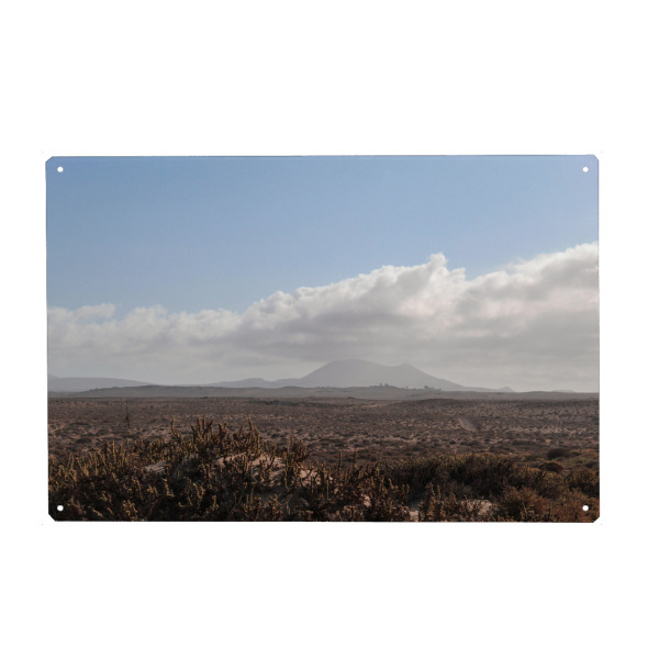 Metall Poster "Lanzarote vulcano" artboxONE - Natur,Reise,Reise / Länder - Sanddunes,Desert,Sand,Vulcano,Wüste,Vulkan,Natur,Nature - Blechschild
