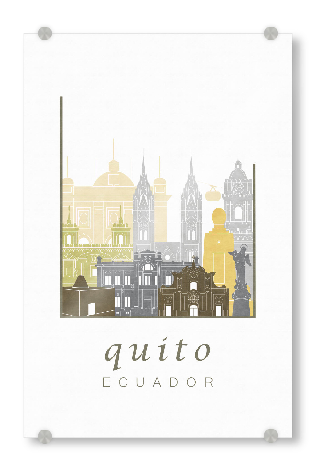 Acrylglasbild "Quito skyline desert" artboxONE - Städte,Reise,Architektur,Kartografie