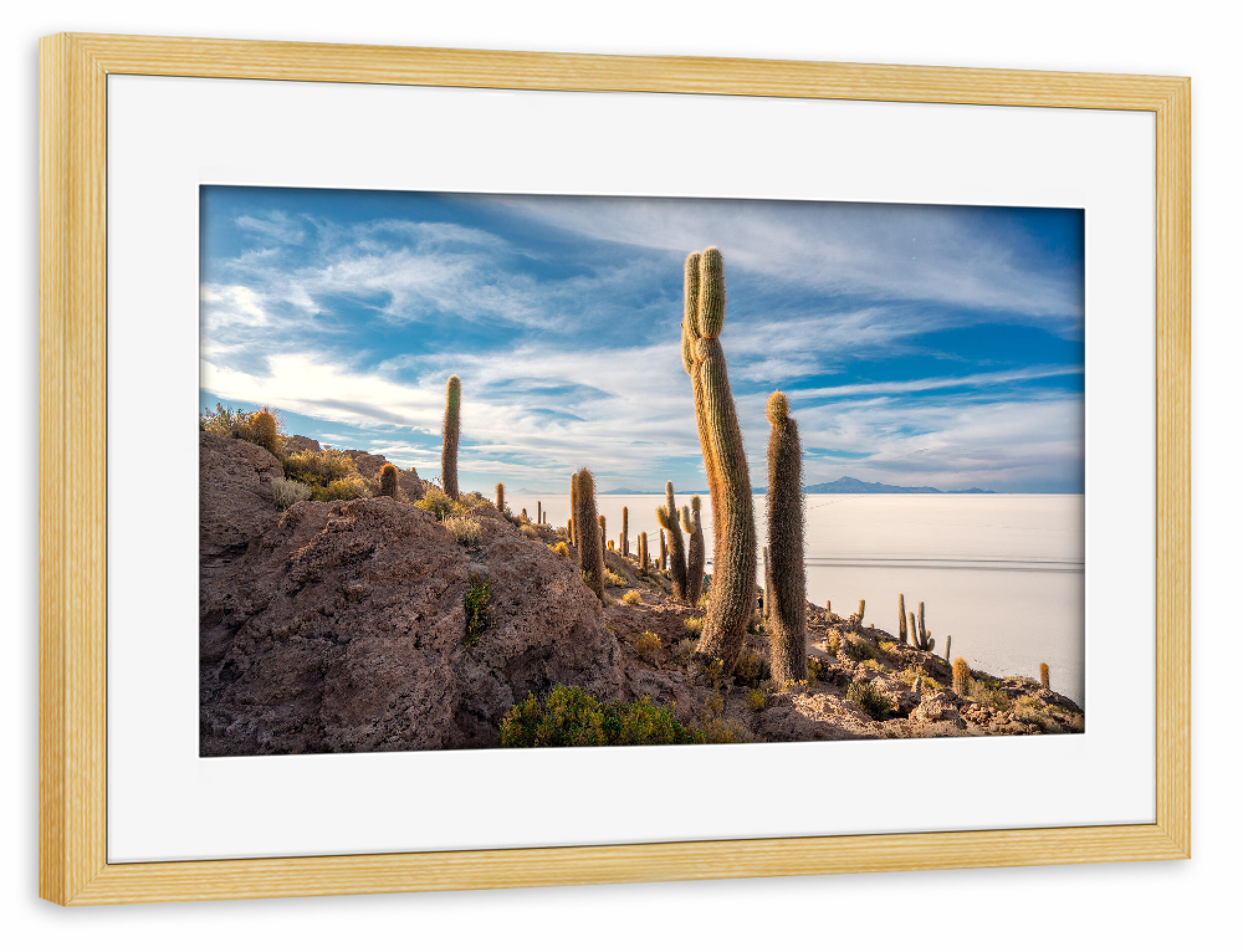 Poster mit Rahmen kiefer "Uyuni Salzwüste" artboxONE - Natur,Reise,Reise / Länder