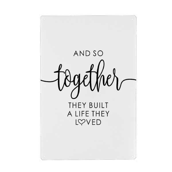 Holzbild "They Built A Life They Loved" artboxONE - Typografie,Liebe