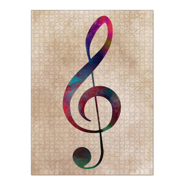 Puzzle Ravensburger "Treble Clef music art" artboxONE - Musik - Treble,Clef,Treble clef,Music,Notation,Violinschlüssel,Key,Musik,Noten - Bild treble