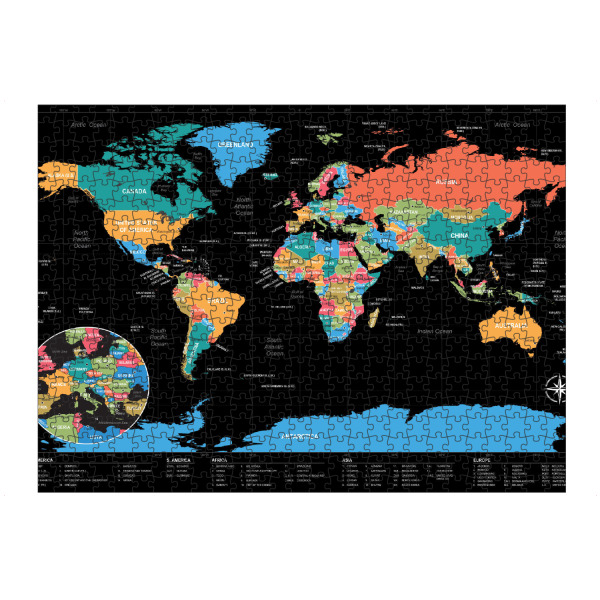 Puzzle Ravensburger "World Map Country (matart)" artboxONE - Reise,Kartografie