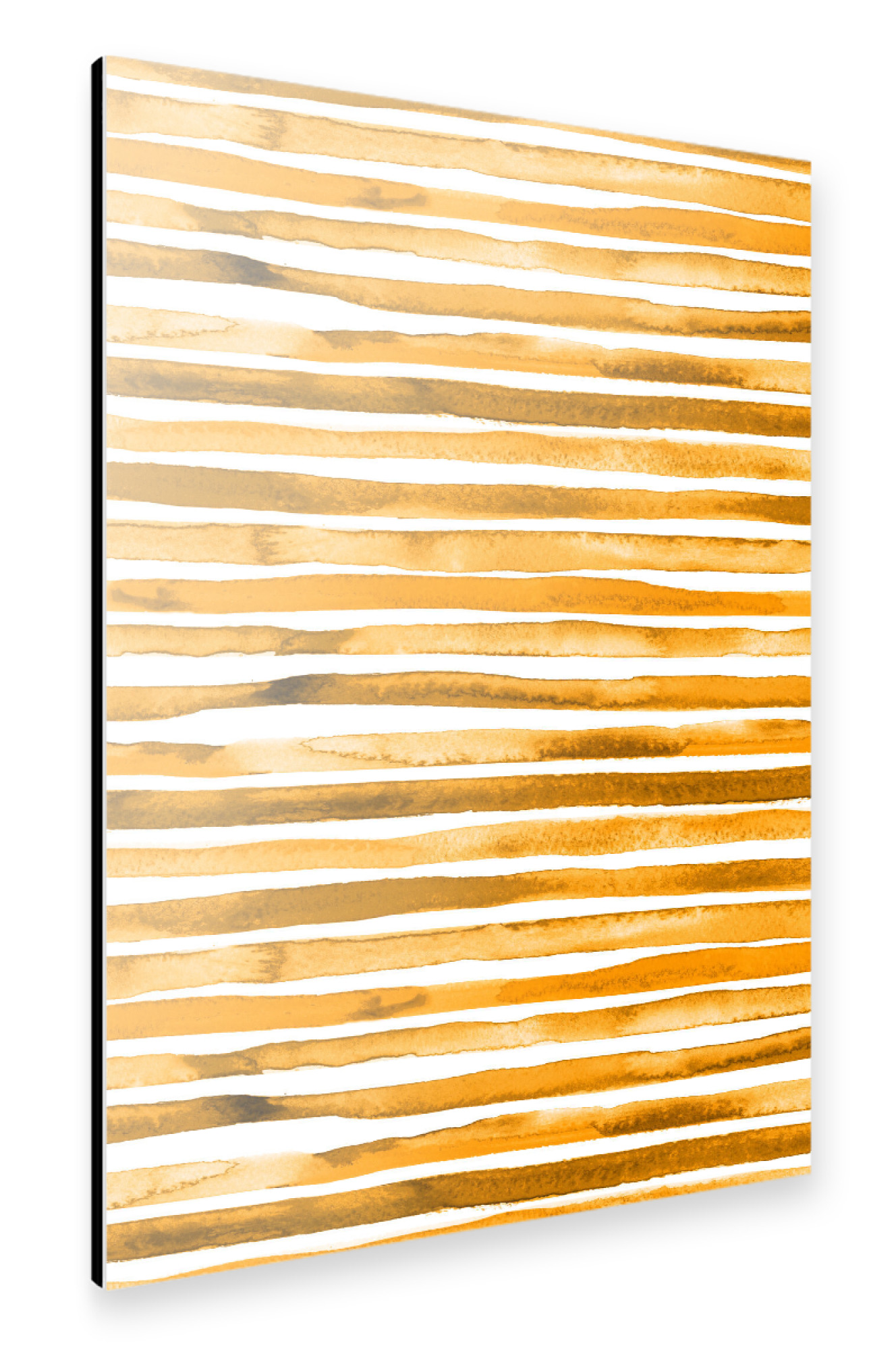 Alu-Dibond "Watercolor Stripes Yellow Orange" 75x50 cm artboxONE