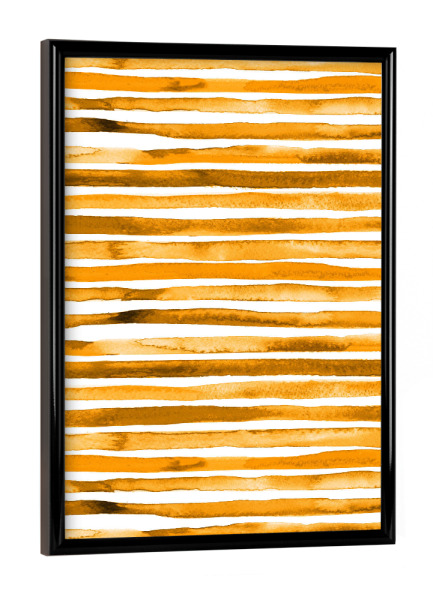 Poster mit schwarzem Rahmen "Watercolor Stripes Yellow Orange" artboxONE - Abstrakt,Geometrie
