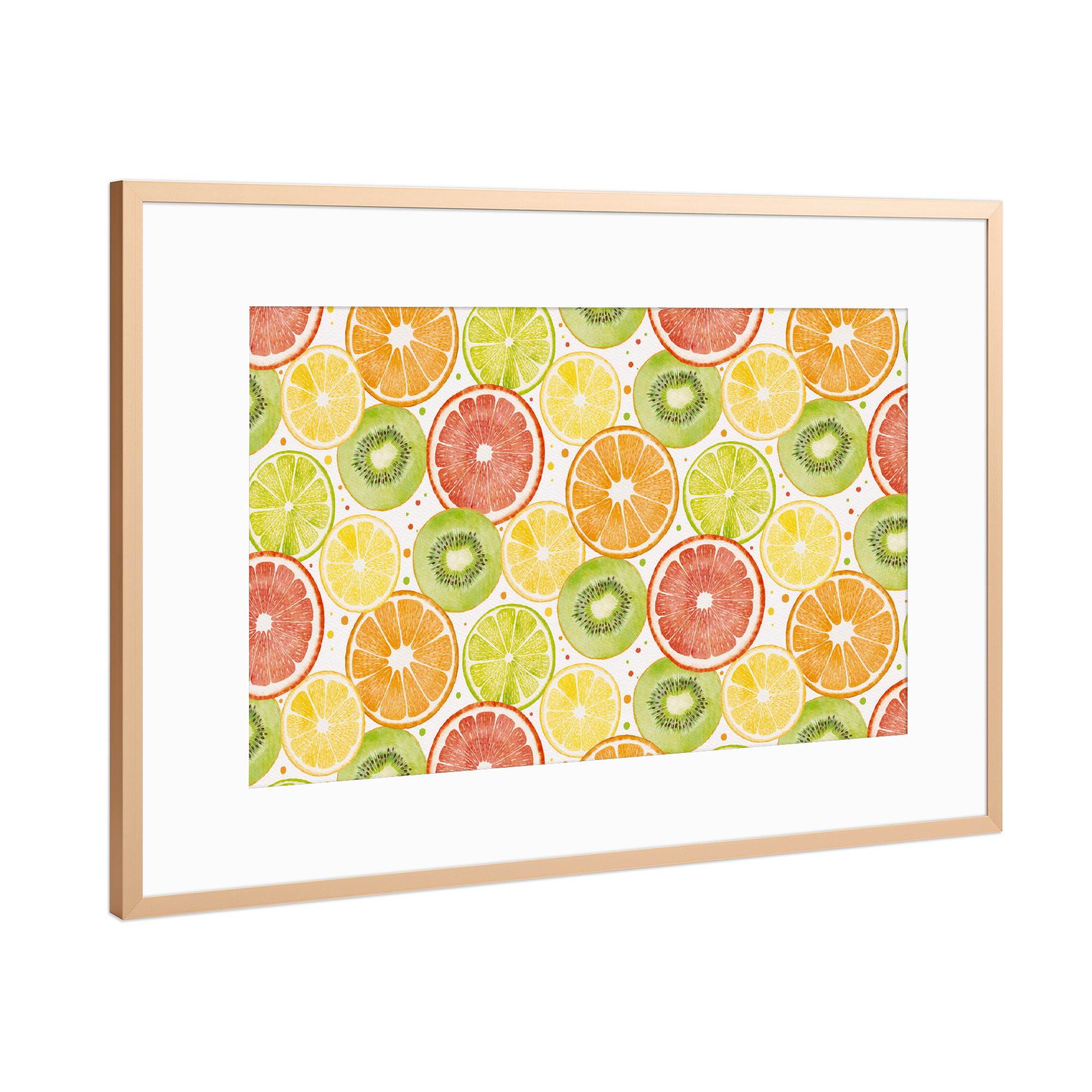 Poster mit Rahmen Kupfer "Zitrus-Mix" artboxONE - Essen & Trinken / Obst & Gemüse