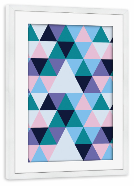 Poster mit Rahmen weiß "Geometric Modern Triangles Pink" artboxONE - Architektur,Geometrie