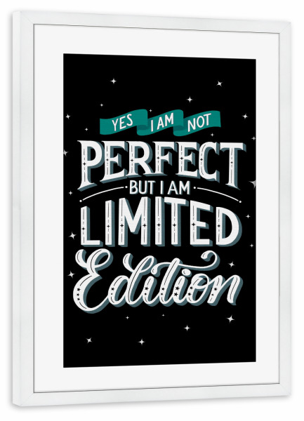 Poster mit Rahmen weiß "I am not perfect, but" artboxONE - Typografie,Lustig