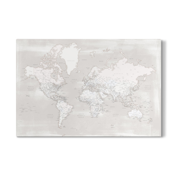 Galerie-Print "Distressed world map in warm grey" 30x20 cm artboxONE