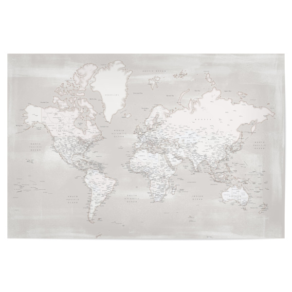 Poster 30x20 cm "Distressed world map in warm grey" artboxONE - Reise,Kartografie