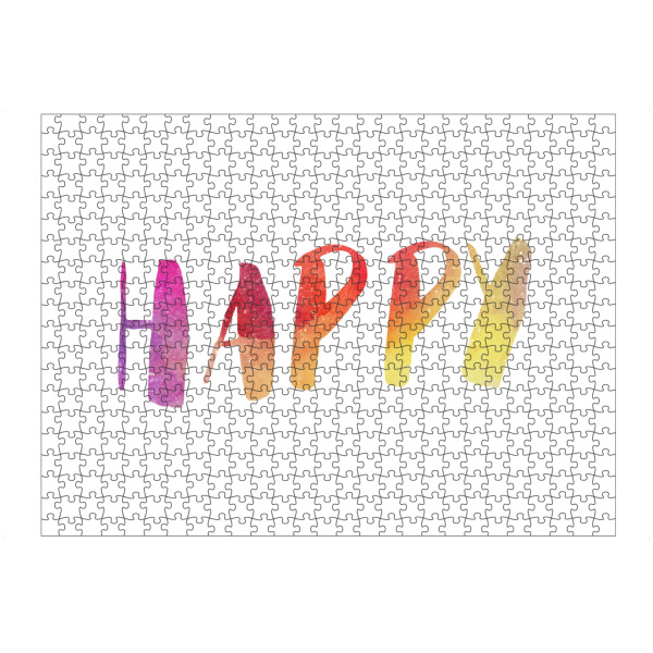 artboxONE Puzzle "Happy watercolored" artboxONE - Typografie,Abstrakt,Festivals,Lustig