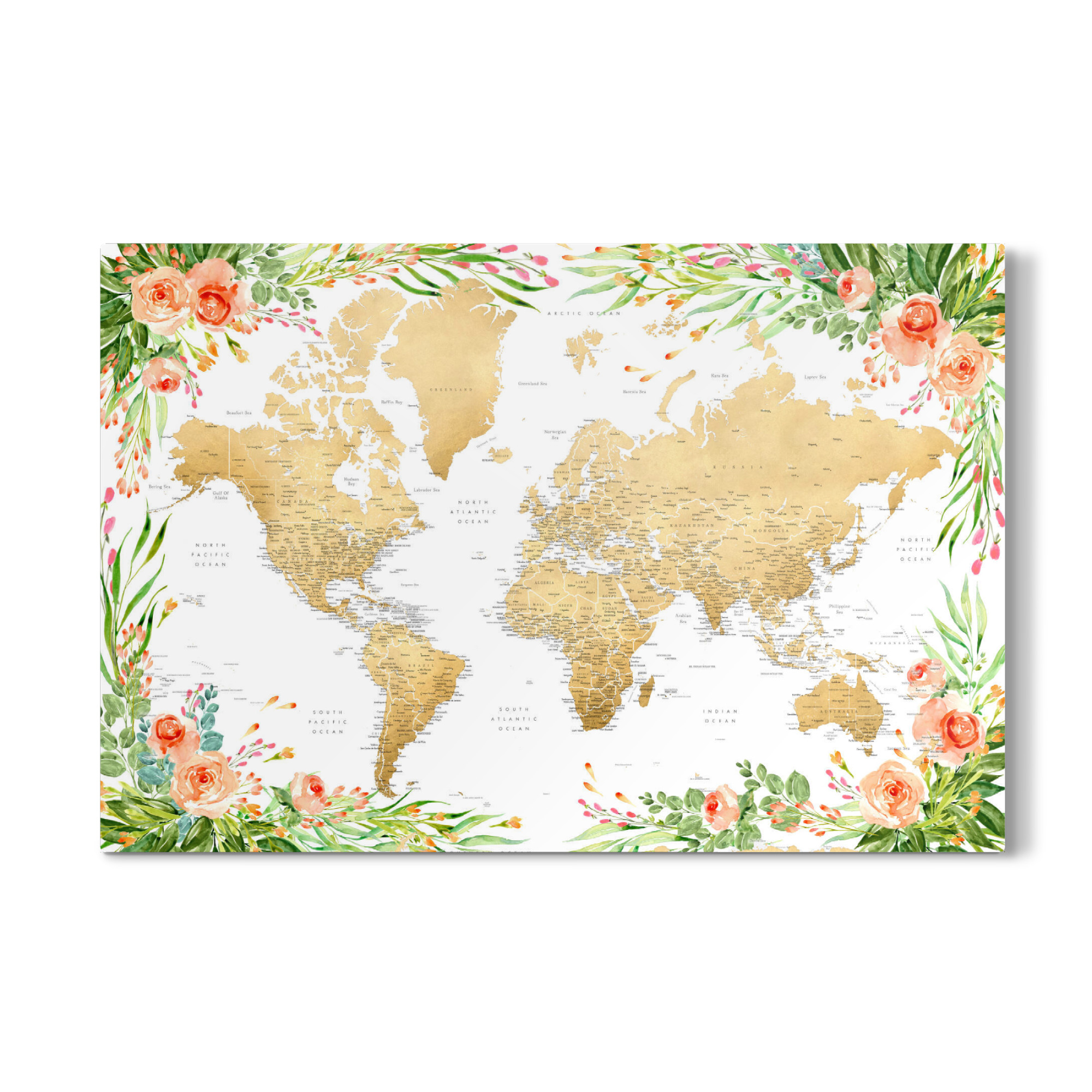 Galerie-Print "Floral detailed world map, Blythe" 30x20 cm artboxONE