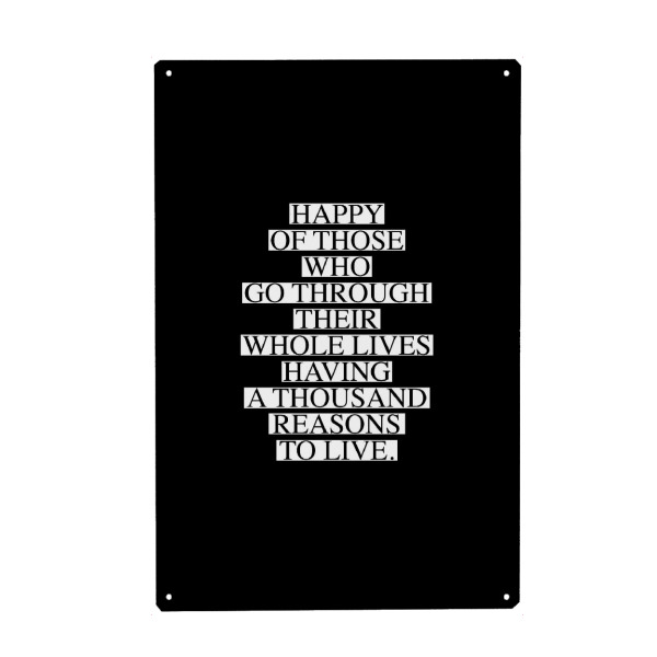 Holzbild "Happy of Those" artboxONE - Typografie - Typography,Typografie,Typo,Schwarzweiß,Blackandwhite,Happy