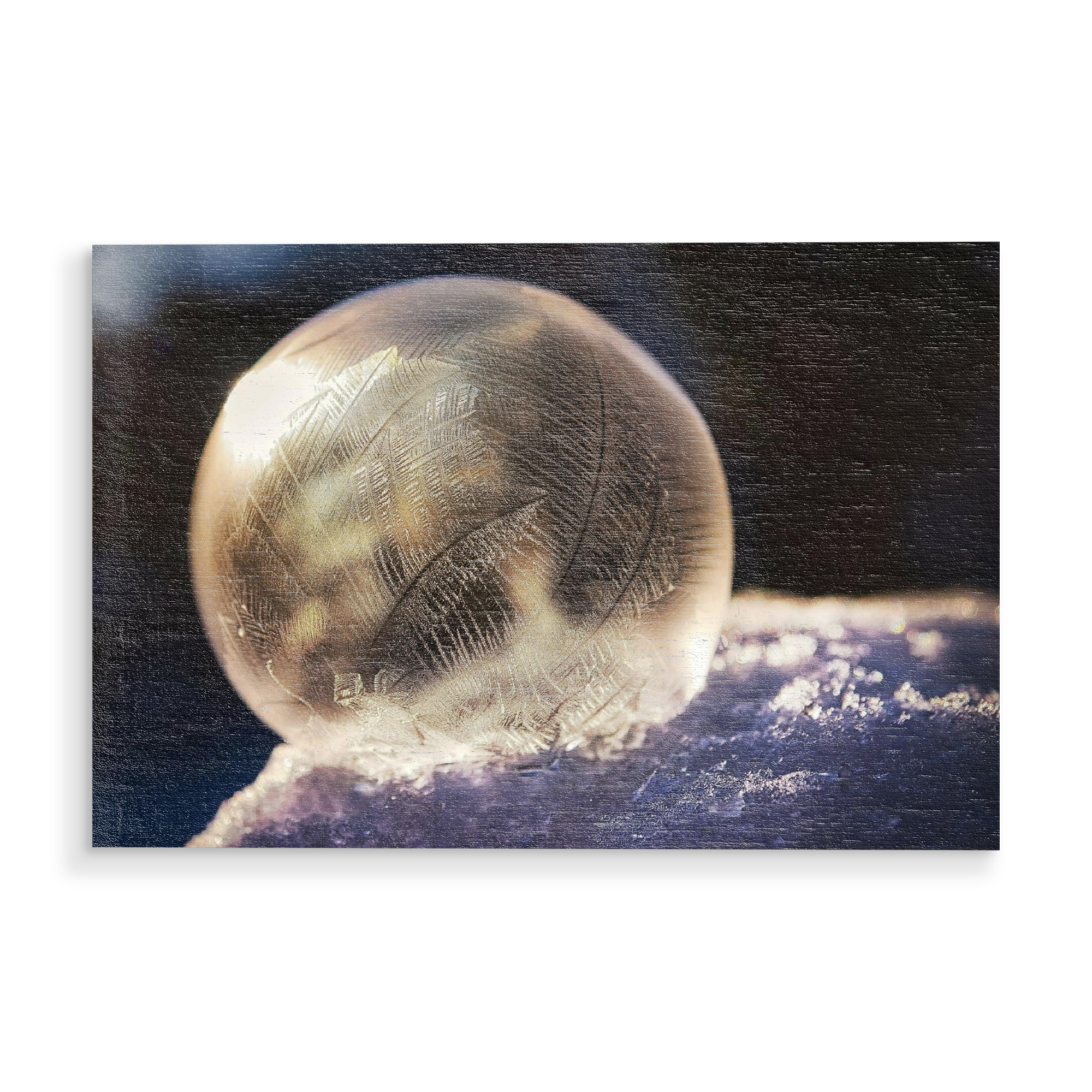 Holzbild "Gefrorene Seifenblase" artboxONE - Natur