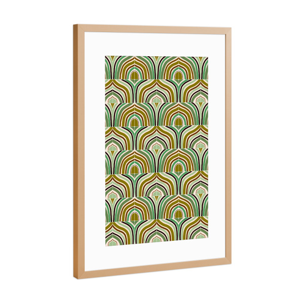 Poster mit Rahmen Kupfer "Jade Rainbow Tiles" artboxONE - Abstrakt,Geometrie - Tiles,Pattern,Vintage,Abstract,Abstrakt,Geometrie,Geometry,Formen,Forms