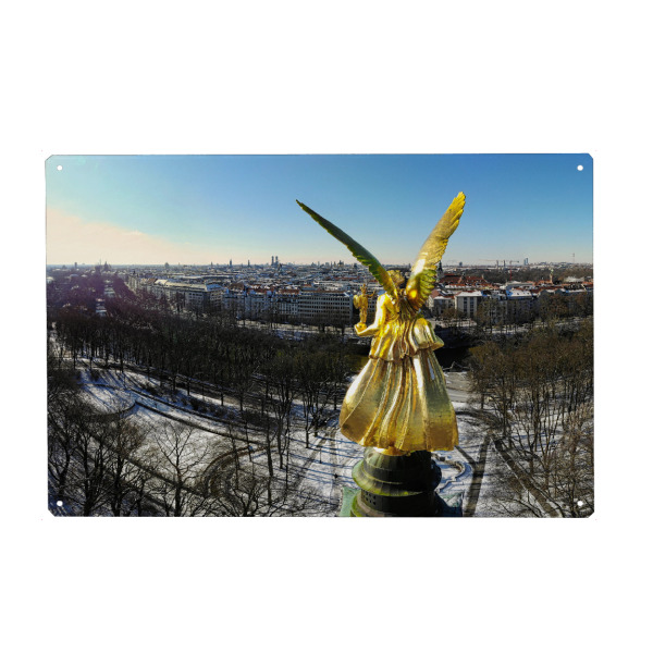 Holzbild "München - Skyline" artboxONE - Städte / München,Architektur