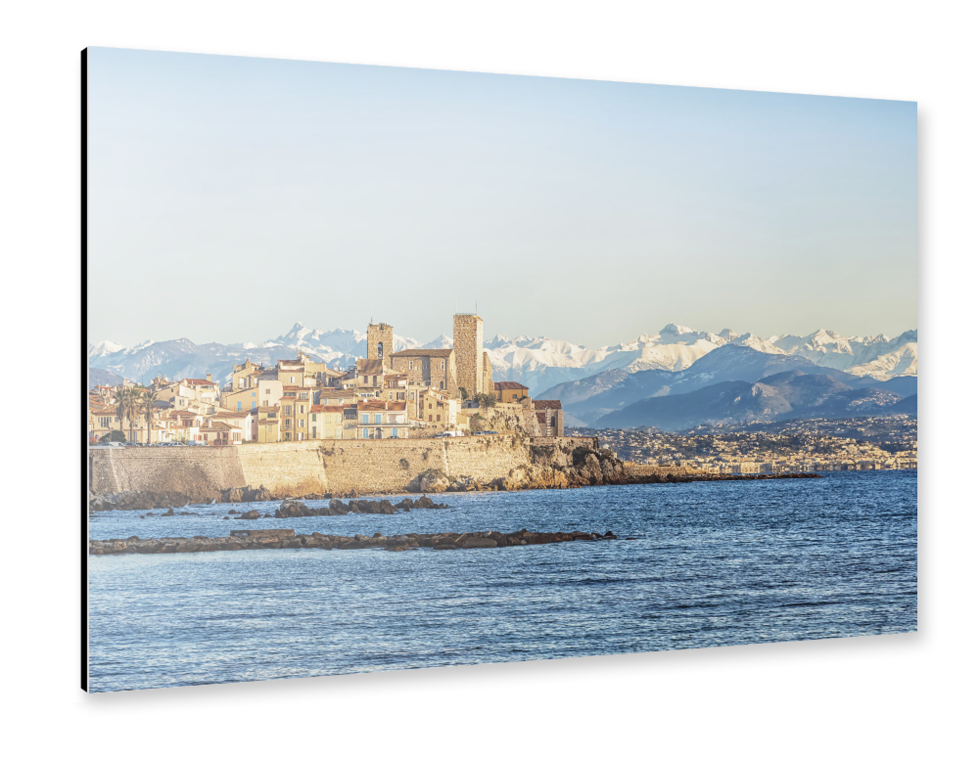 Alu-Dibond "Coastline in Antibes" 75x50 cm artboxONE