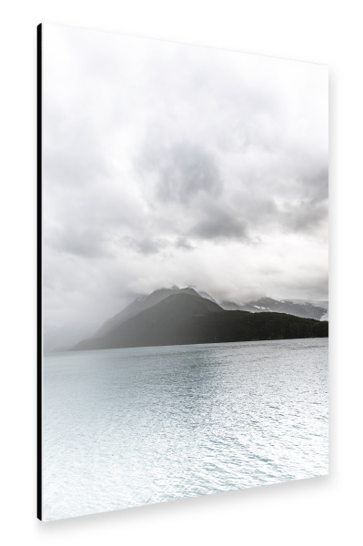 Alu-Dibond "Mountain at the Fjord" 30x20 cm artboxONE