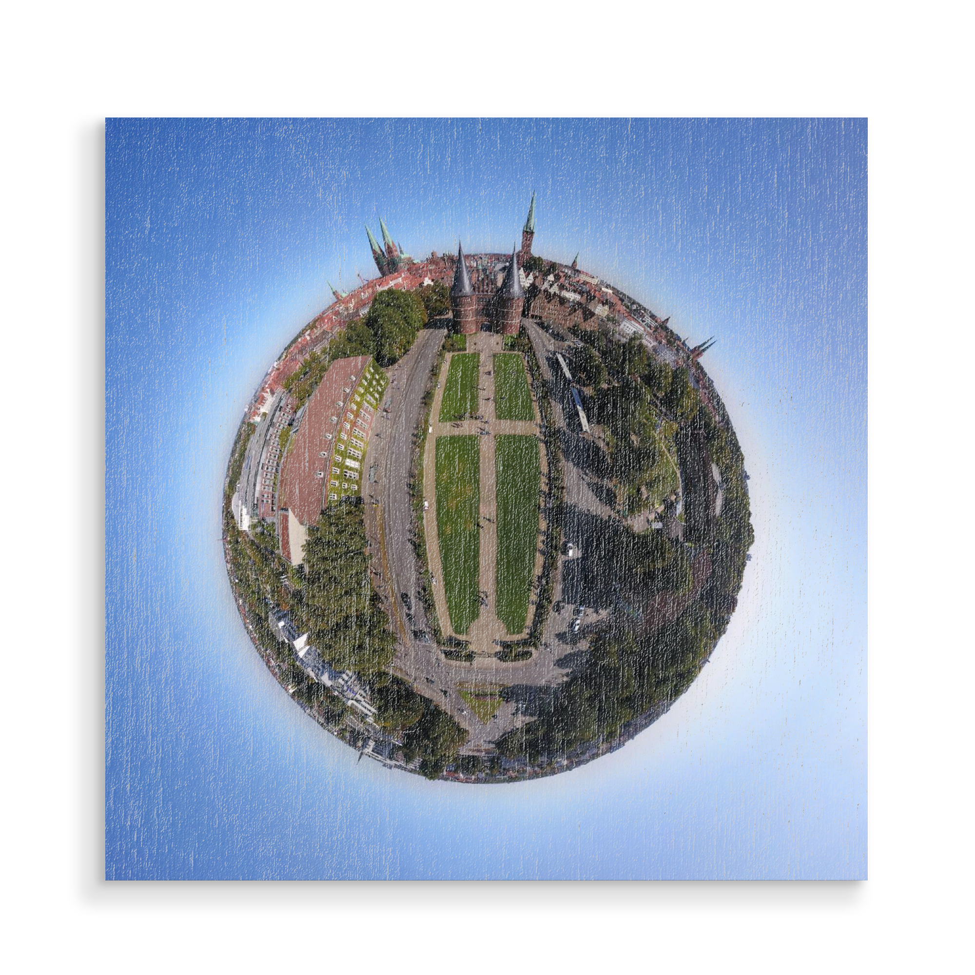 Holzbild "Holstentor in Lübeck" artboxONE - Städte,Reise,Architektur,Reise / Länder