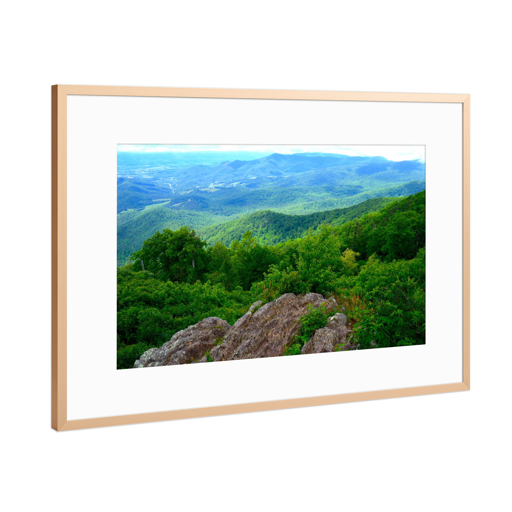 Poster mit Rahmen Kupfer "Blue Ridge Mountains" artboxONE - Natur,Reise