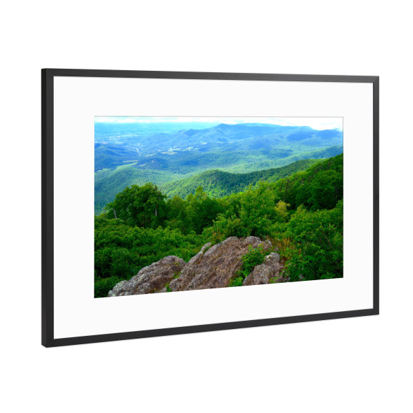 Poster mit Rahmen Schwarz (Metallic) "Blue Ridge Mountains" artboxONE - Natur,Reise