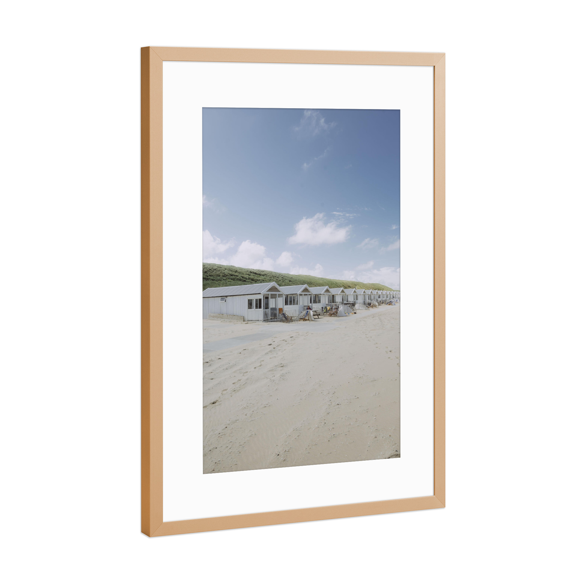 Poster mit Rahmen Kupfer "Beach in Netherlands" artboxONE - Natur,Reise,Reise / Strand und Meer