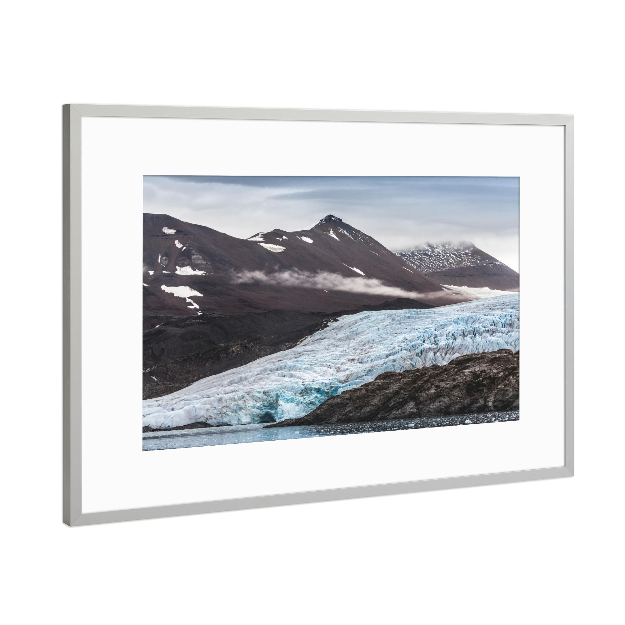 Poster mit Rahmen Silber "Gletscher" artboxONE - Natur