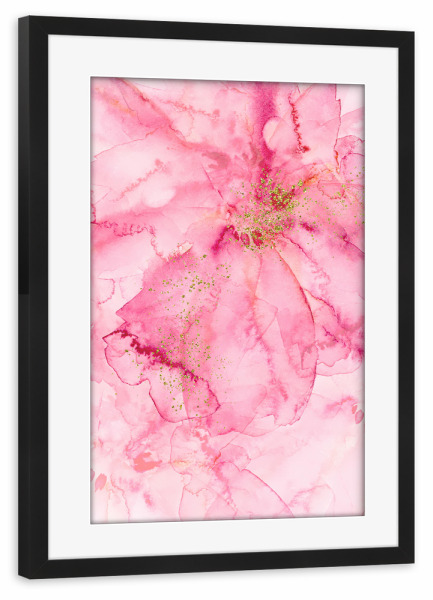 Poster mit Rahmen schwarz "Abstract Watercolor Floral" artboxONE - Floral