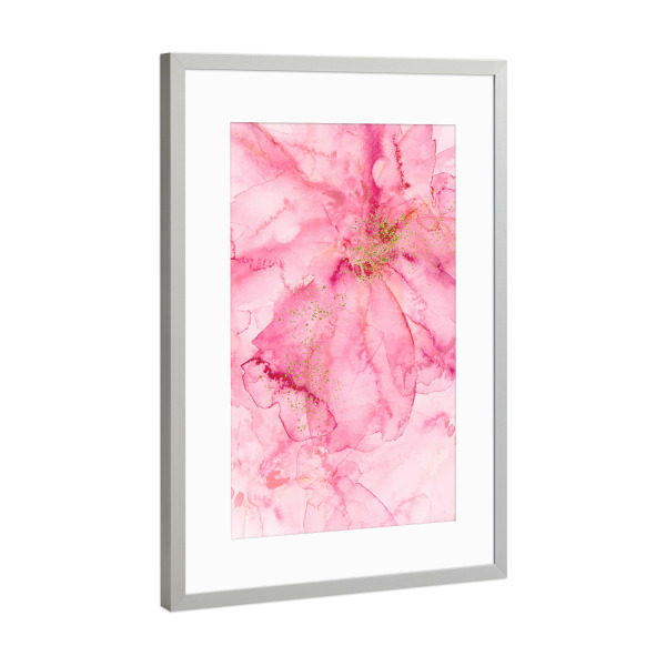 Poster mit Rahmen Silber "Abstract Watercolor Floral" artboxONE - Floral